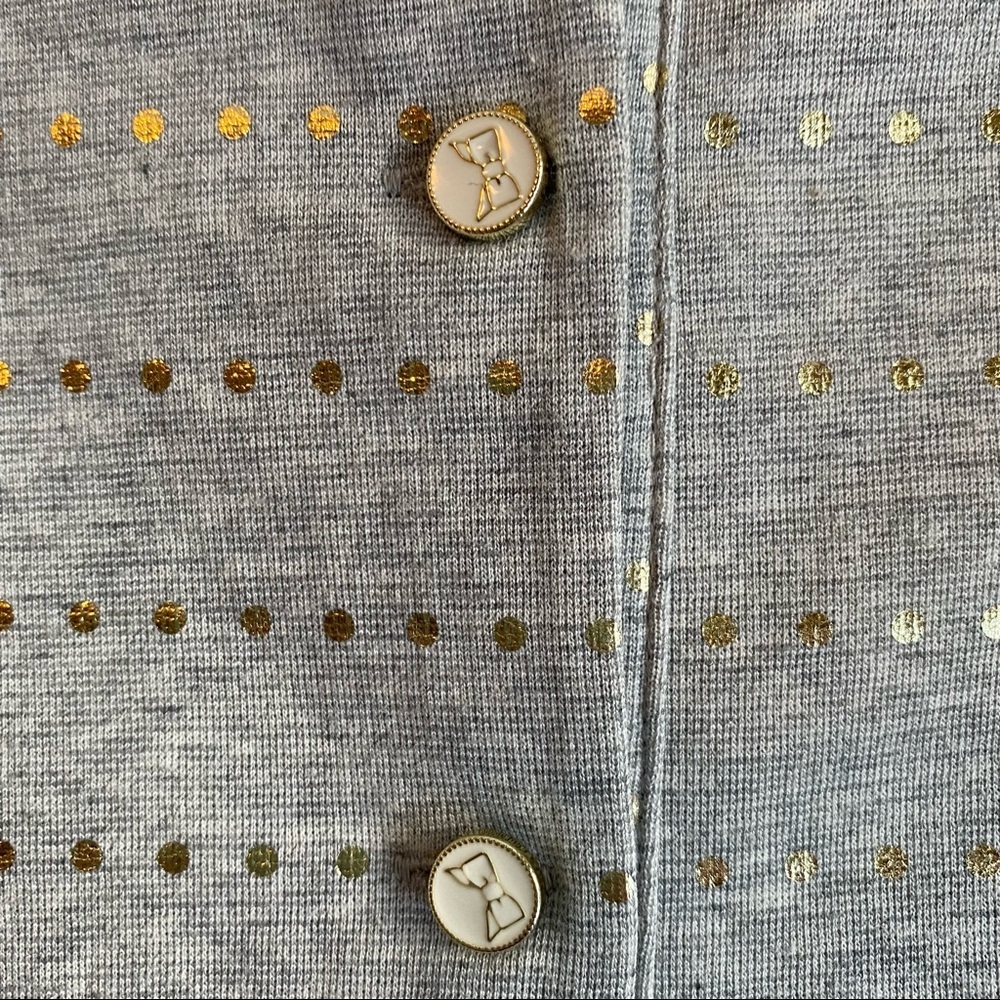 Tahari Girls Dress With Bow & Gold Metallic Dots Gray Size 3T New With Tags - Picture 5 of 8